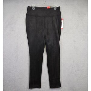 Andrew Marc Pants Womens M Black Skinny High Rise Pull On Faux Suede Shaping NWT
